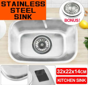 Kitchen Sink Stainless Steel Under/Topmount Caravan Single Bowl WA