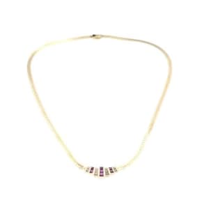 14ct Yellow Gold Ruby Necklace 42cm 13.8G 249698