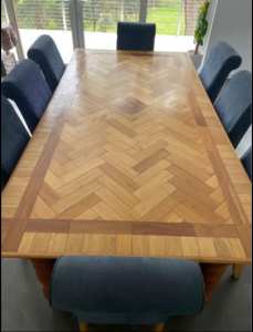 Large Custom Made Parquet Dining Table