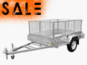 SALE - 8x5 premium box trailer welded galvanised with free 600 cage