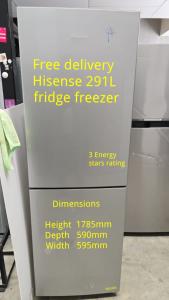 Free delivery Hisense 291L fridge freezer 3Energy stars Works fine