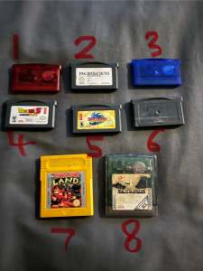 Gameboy Advance Colour Cartridges