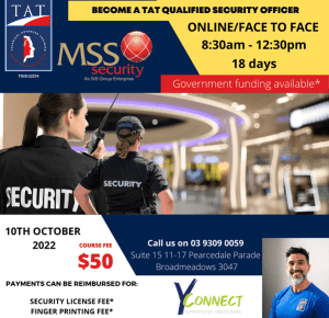 SECURITY GUARD TRAINING - 2 & 15 April 2024 GOV. FUNDING Available