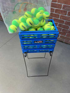 Tennis Balls and Ball Basket