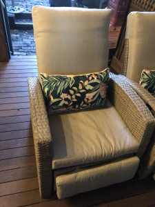 Mimosa barbosa reclining wicker chairs, with cushions