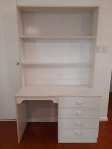 large white desk with hutch