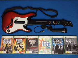 XBox 360 Wireless Guitar Hero, Microphone and 409 Songs