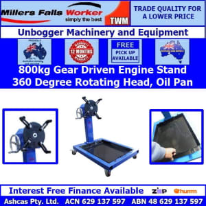 Millers Falls 800kg Engine Stand Gear Driven with Oil Pan