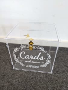 Acrylic wedding card box with lock - Bought for $120 (Used once)