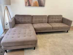 3 seater fabric sofa lounge with chaise