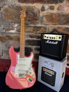 Guitar and Amp Package Pink
