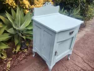 Cabinet Antique vintage style painted timber construction single draw