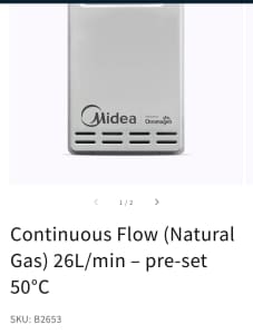 Midea hot water system national gas