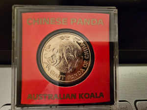 Koala Panda medallion, brass, 38mm