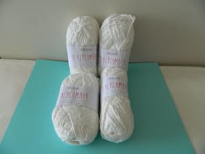Yarn Sirdar BEACHCOMBER Double Knitting Cotton White Lot 4 Yarns China