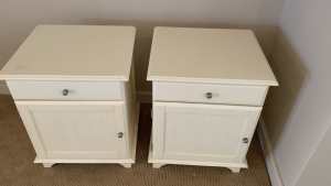 Two White side tables