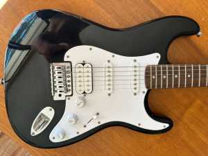 Squier Bullet Strat HSS Electric Guitar w/ Amp & Cable