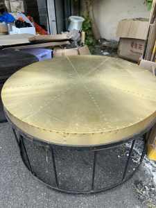 Gold Metal Round Coffee Table