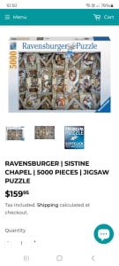 Ravensburger brand new 5000 piece Sistine Chapel Ceiling jigsaw 