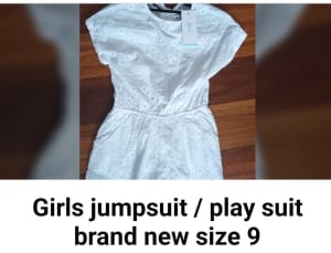 Girls converse youth size 3 / girls white jump suit from myer
