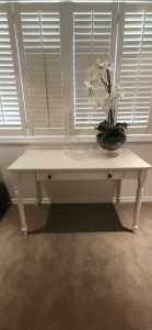 White Office Desk with pull out top drawer 2 sets of handle/knobs