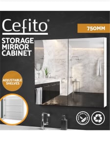 Storage Mirror Cabinet 750 mm - Brand New