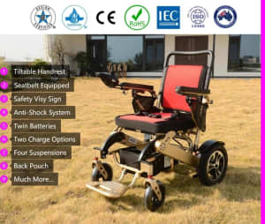 Folding Electric Powered Wheelchair,foldable Scooter -ALUM & LITHIUM