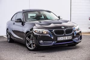 2014 BMW 2 Series F22 220i Sport Line Black 8 Speed Sports Automatic Coupe