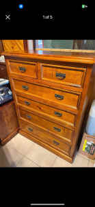 Antique chest of drawers Tallboy (Can Deliver)