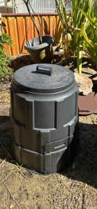 Black plastic compost bin