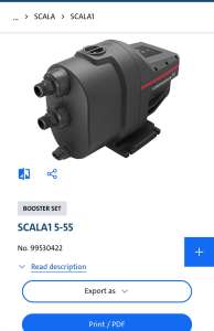 Grundfos water pump SCALA1 5-55