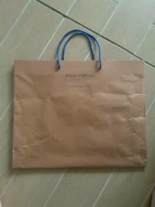Louis Vuitton shopping gift Bag medium large 39h x48w x 13d emboss