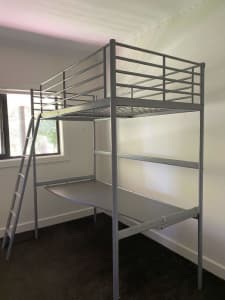 IKEA single loft bed and desk