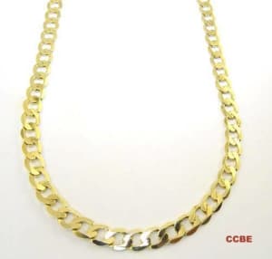 9ct Yellow Gold Flat Curb-Link Chain Necklace 60cm