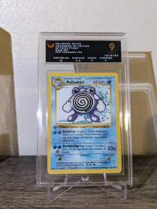 1st Edition shadowless Poliwhirl uncommon 3D Error Stamp 
