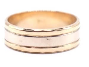 18ct Two Tone Gold Unisex Ring Size R Ring 033700243228