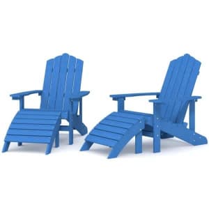 Garden Adirondack Chairs 2 pcs with Footstools 