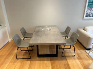 4x Grey Fabric Dining Chairs