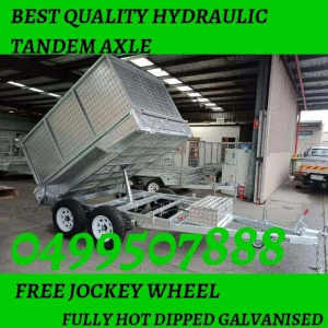 8×5 brand new hydraulic tipper tandem axle trailer 