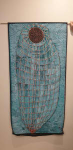 Wall hanging aboriginal fish net art
