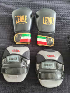 Boxing gear, pads and gloves - Leone and Madison brands