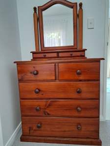 bedroom dresser with separate mirror
