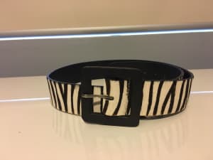 Zebra Leather Belt