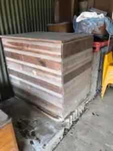 Large Old Timber Saddle Box