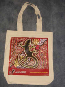 Cotton canvas fabric shopping bag Reusable Aboriginal Art NEW