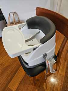 High chair attaches to seat