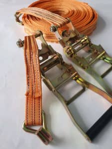 PAIR OF RATCHET STRAPS WITH 22M OF STRAP -MANY SETS AVAILABLE 