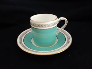 Minton Aqua/gold Coffee Cup and saucer