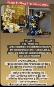 $179 hoop balloons combo Awesome affordable party packages