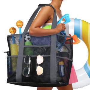 XL Beach Bag - Perfect for trips to beach & pool & fits 6 towels 
